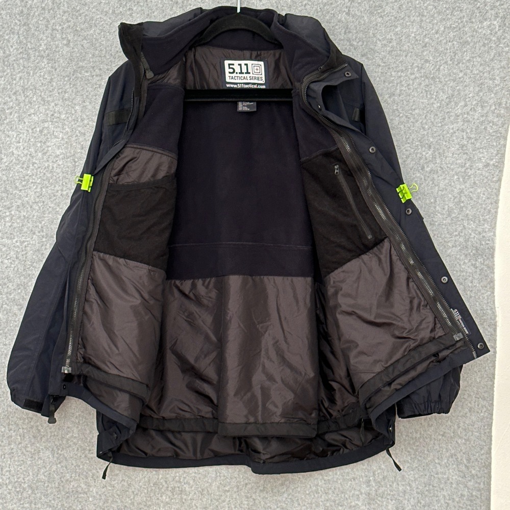 5.11 Tactical Mens Jacket 2XL 3 in 1 Parka 48001 Navy Weatherproof Heavy Duty - Picture 6 of 15